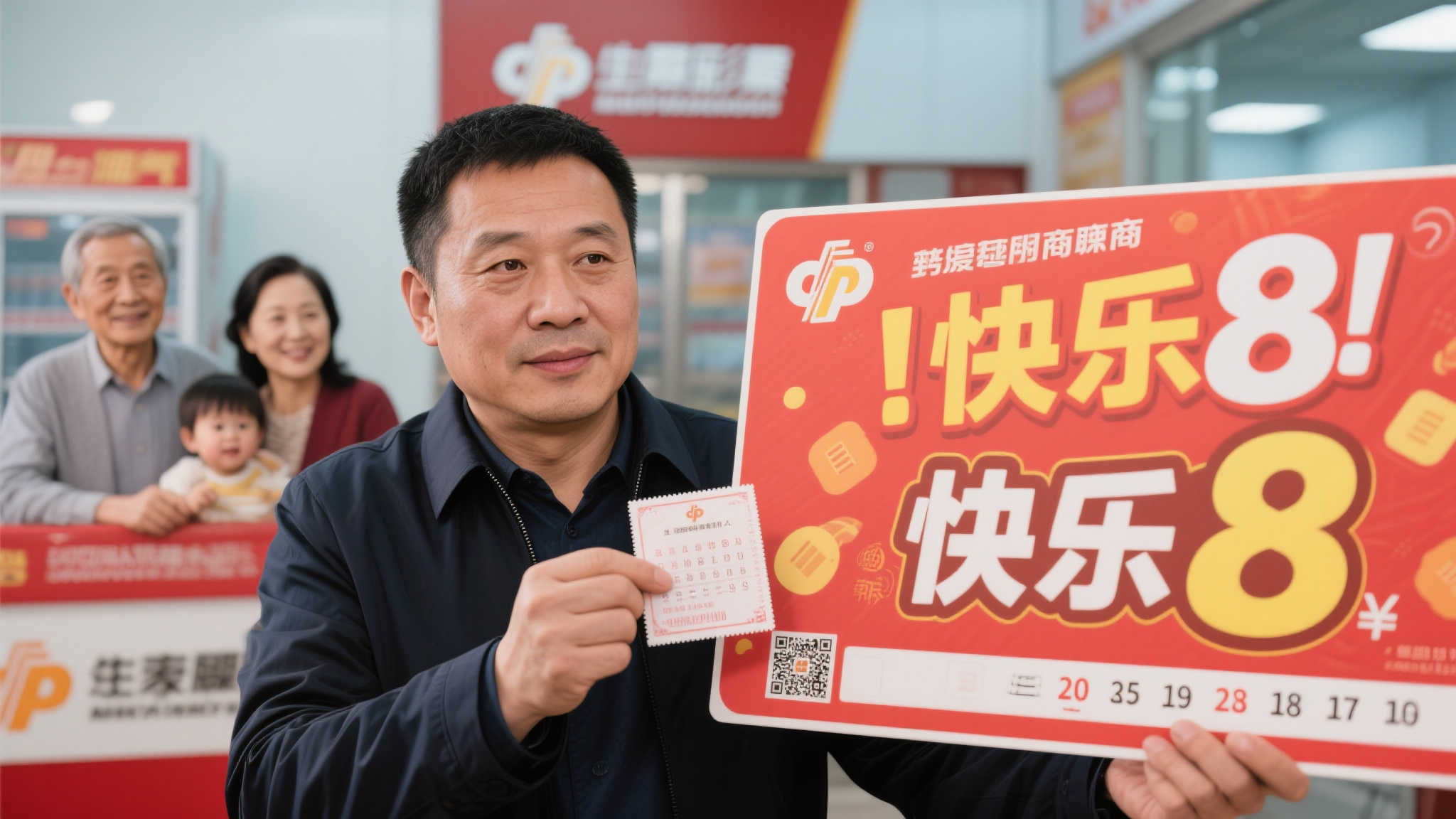 男子用家人诞辰号码玩快乐8，喜获大奖虽经商在外