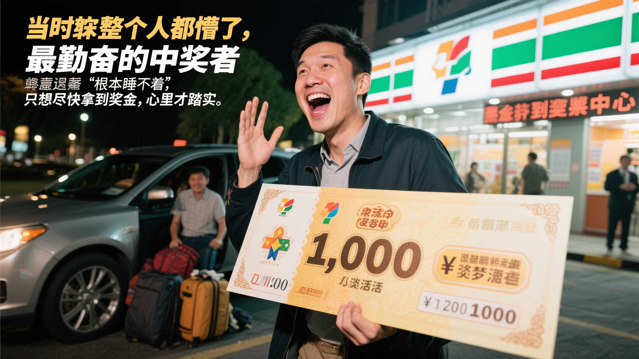 男子千元投注喜中大乐透1227万 连夜驱车领取巨奖 得知自己成为千万富翁后,这位男子的第一反