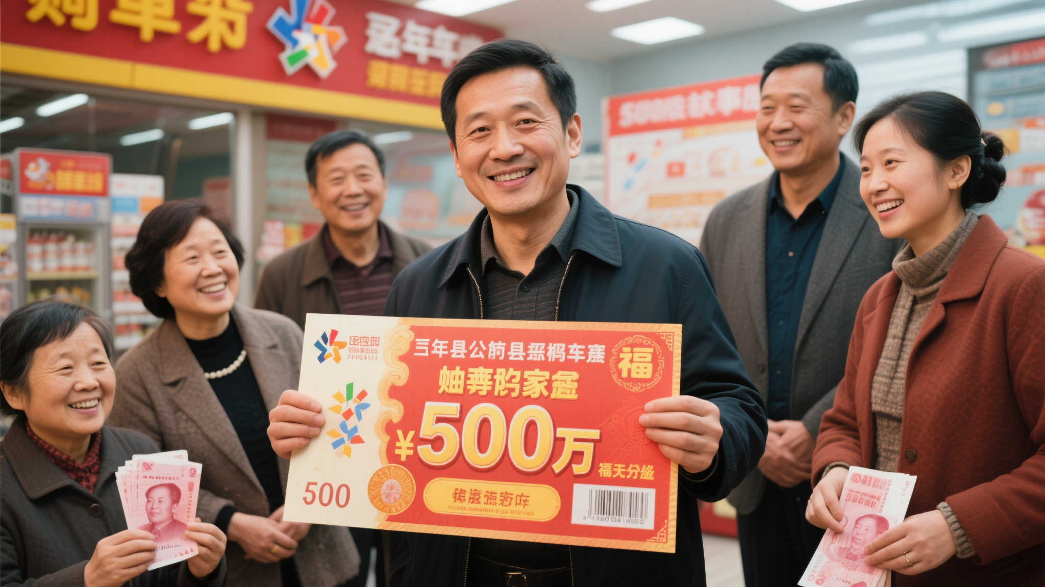 例如，几年前某地的一位彩民中了500万奖